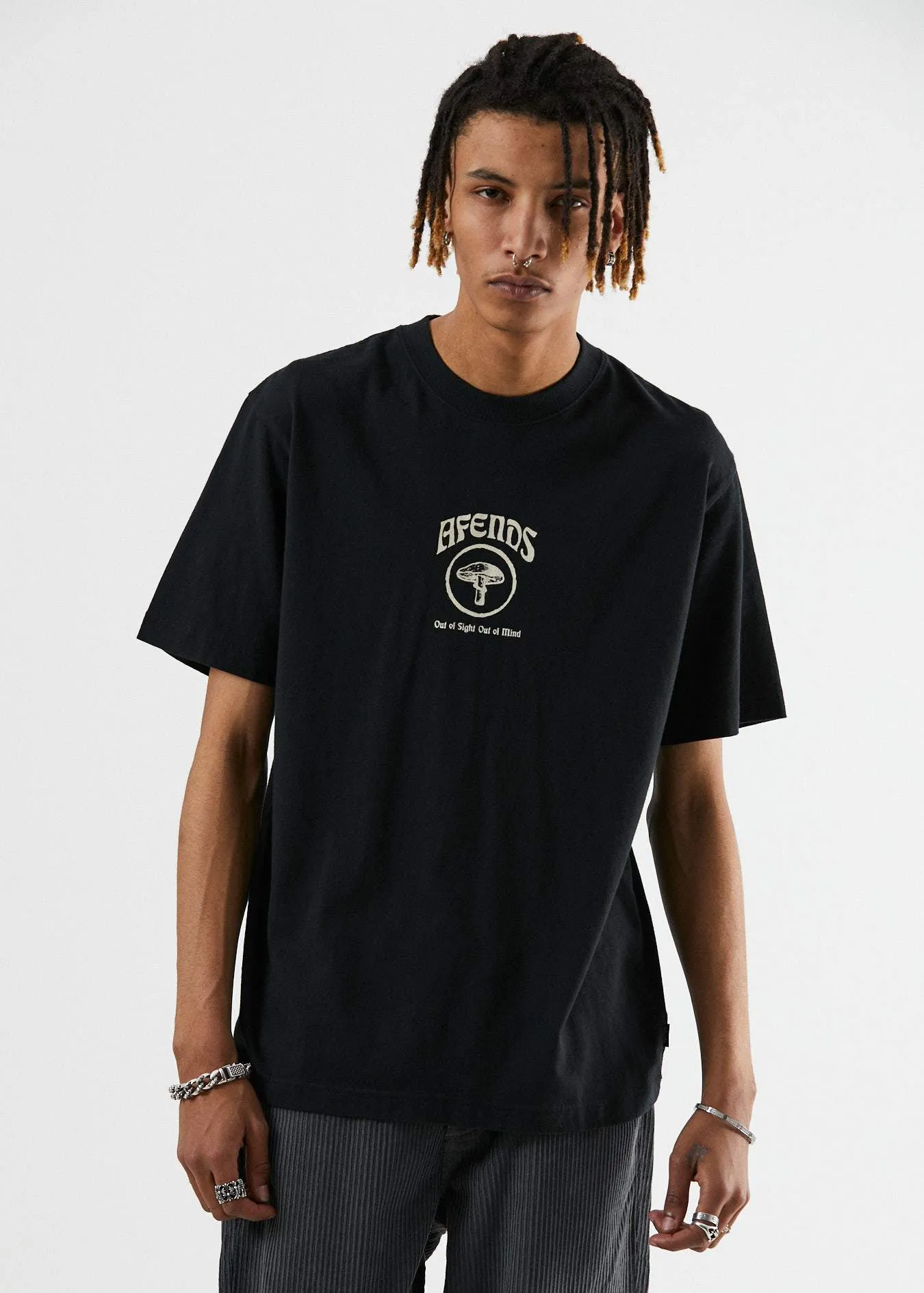 Afends Mens Out Of Mind - Retro Fit Tee - Black