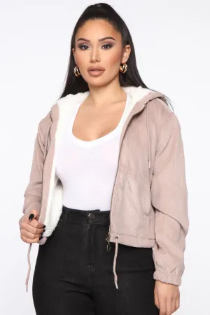 Alessandra Corduroy Bomber Jacket - Mauve