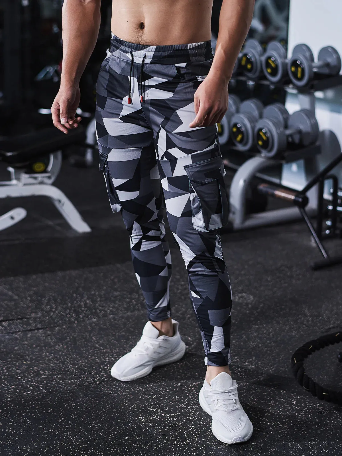 All Season Essential Check Print Cargo Jogger Pants