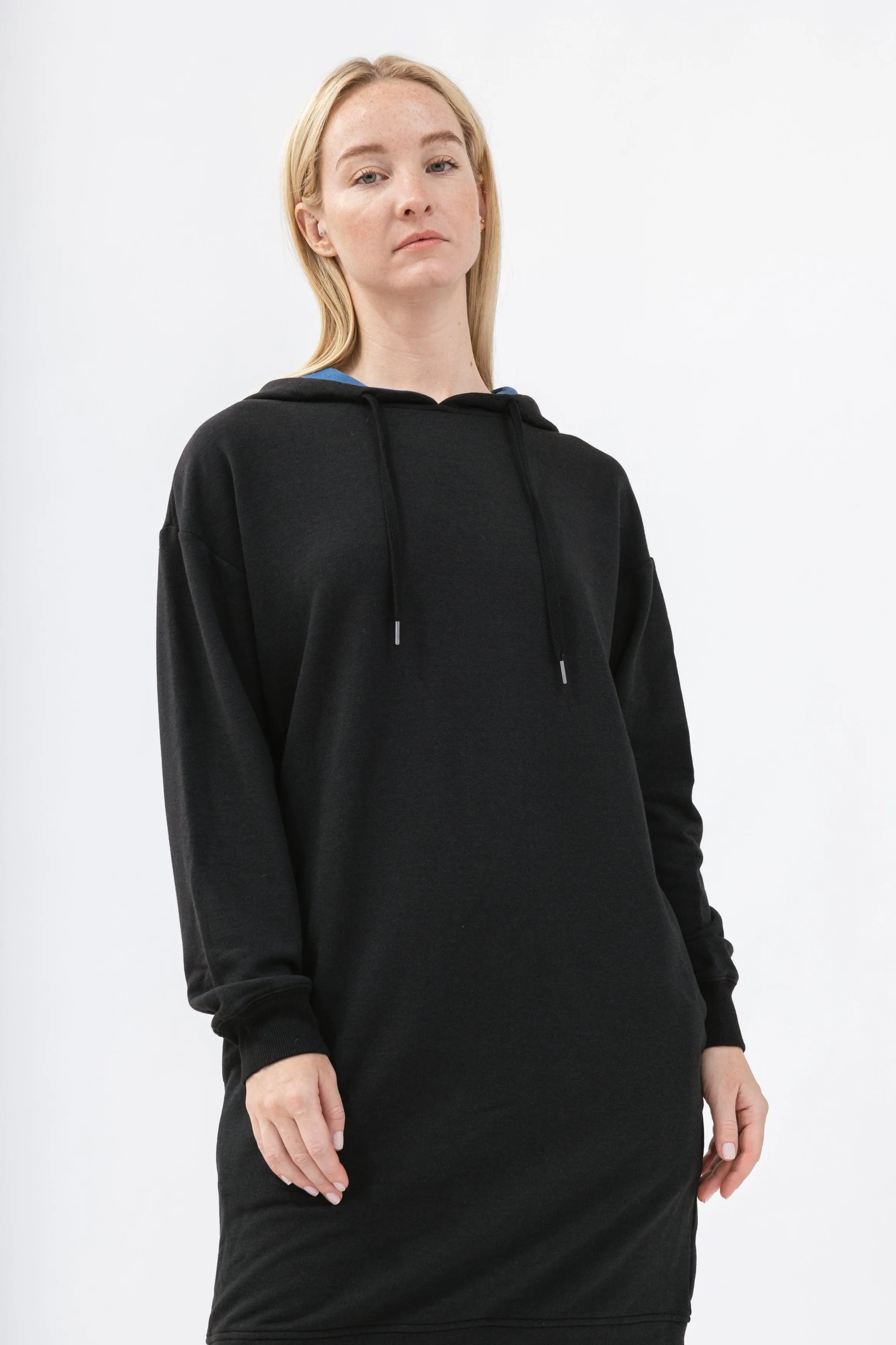 Bamboo Brushed-Back Sweat Long Length Hoodie Dress