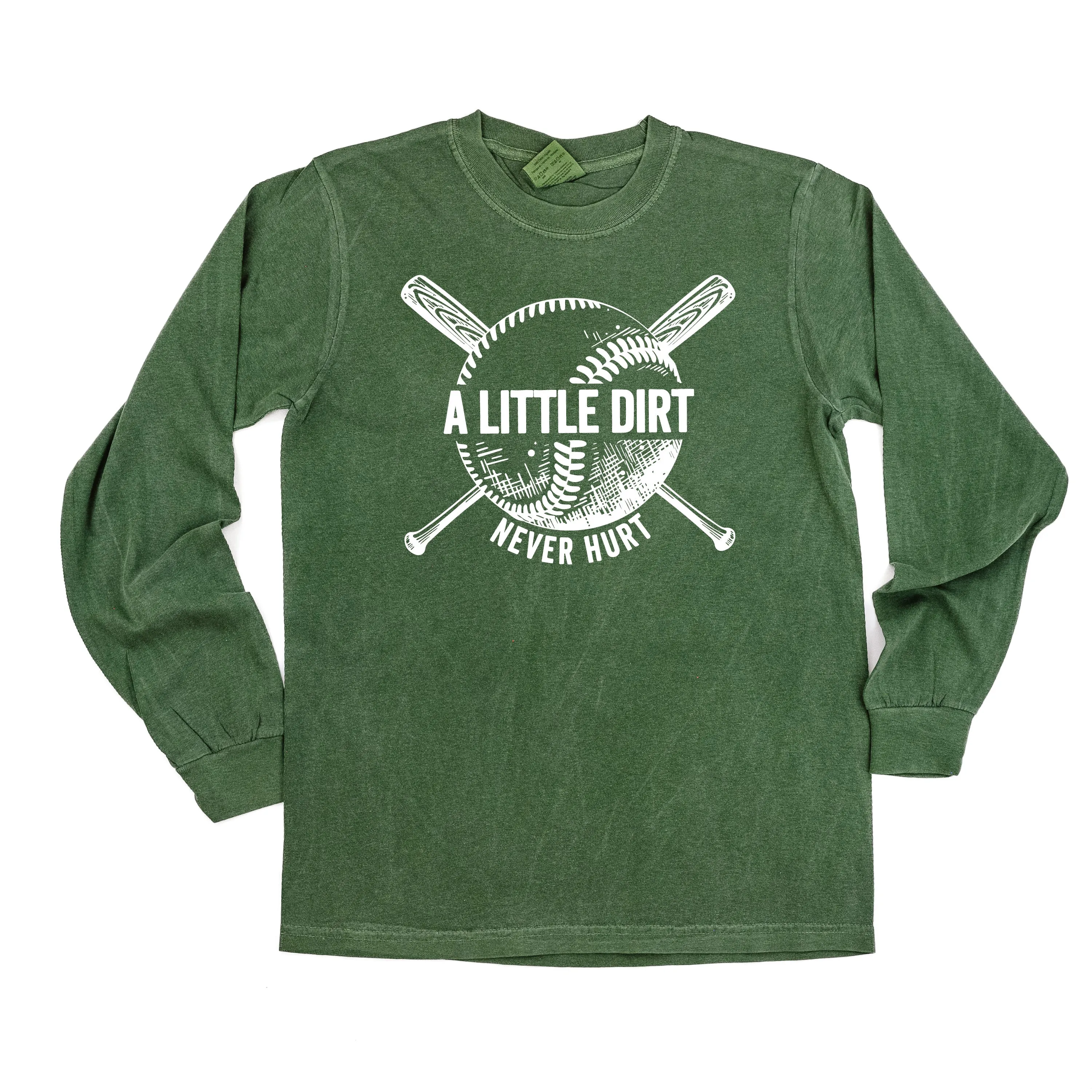 Baseball - A Little Dirt Never Hurt - LONG SLEEVE COMFORT COLORS TEE