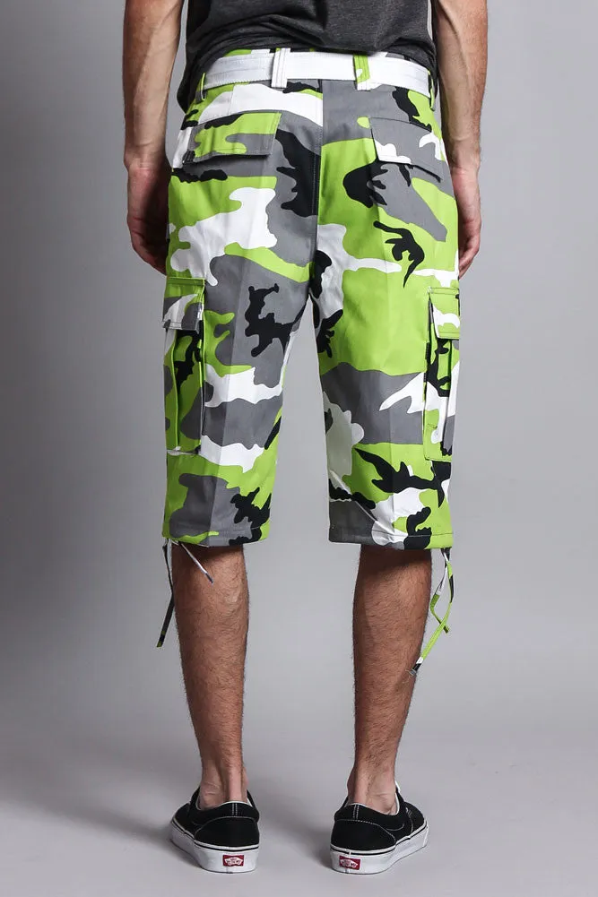 Belted Camo Cargo Shorts