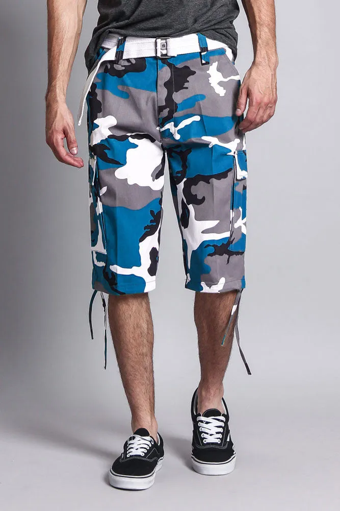 Belted Camo Cargo Shorts