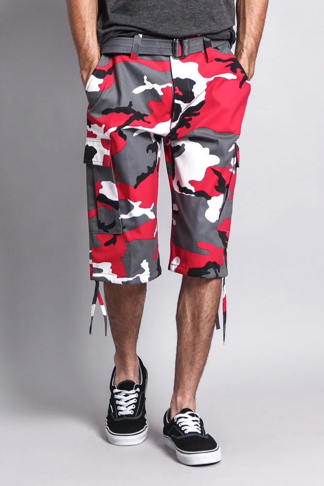 Belted Camo Cargo Shorts