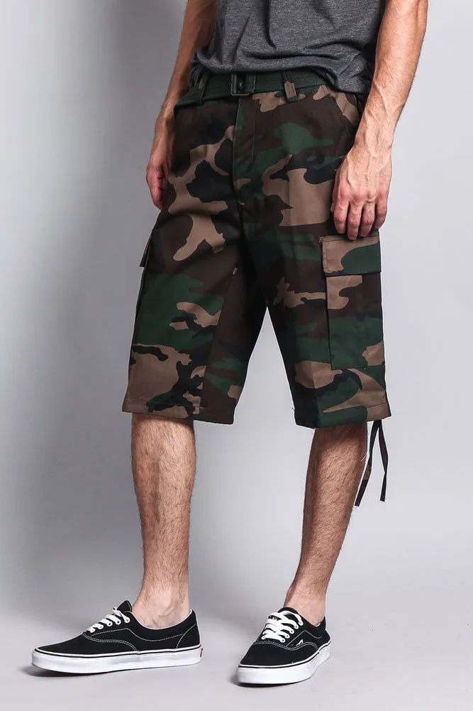 Belted Camo Cargo Shorts