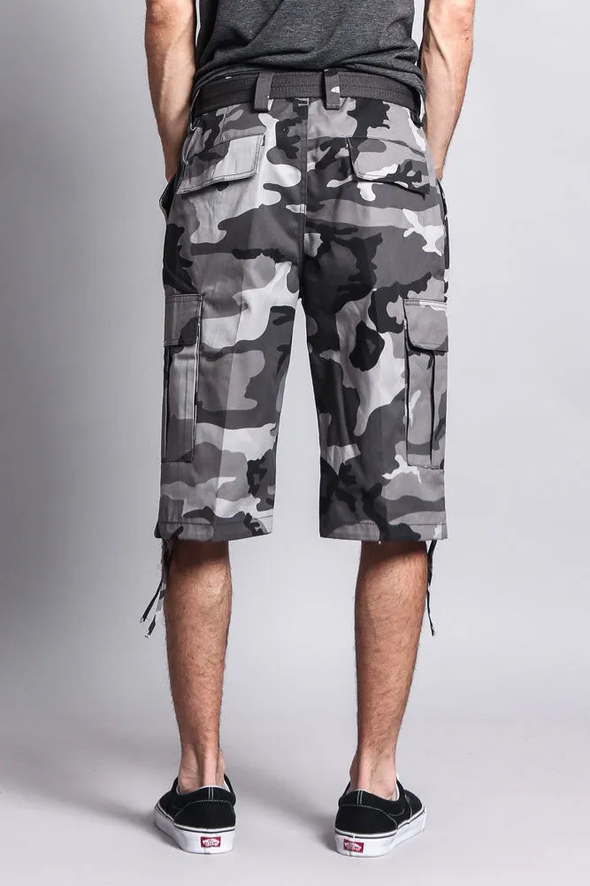 Belted Camo Cargo Shorts