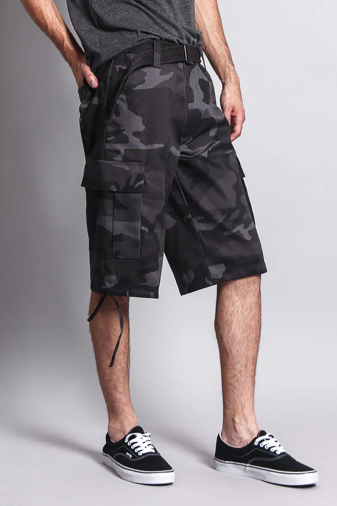 Belted Camo Cargo Shorts