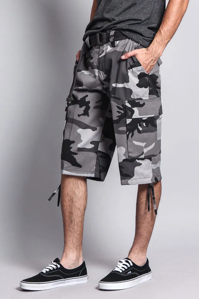 Belted Camo Cargo Shorts