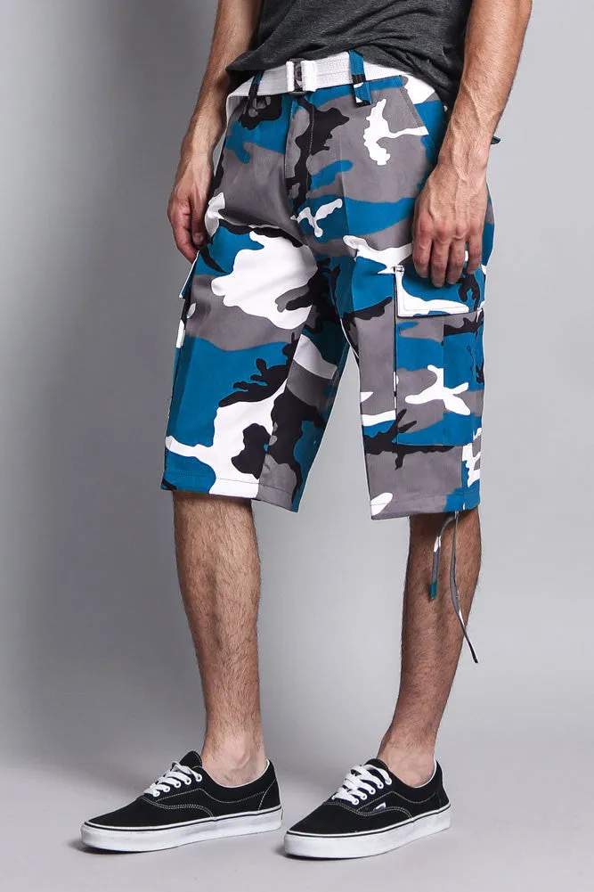 Belted Camo Cargo Shorts