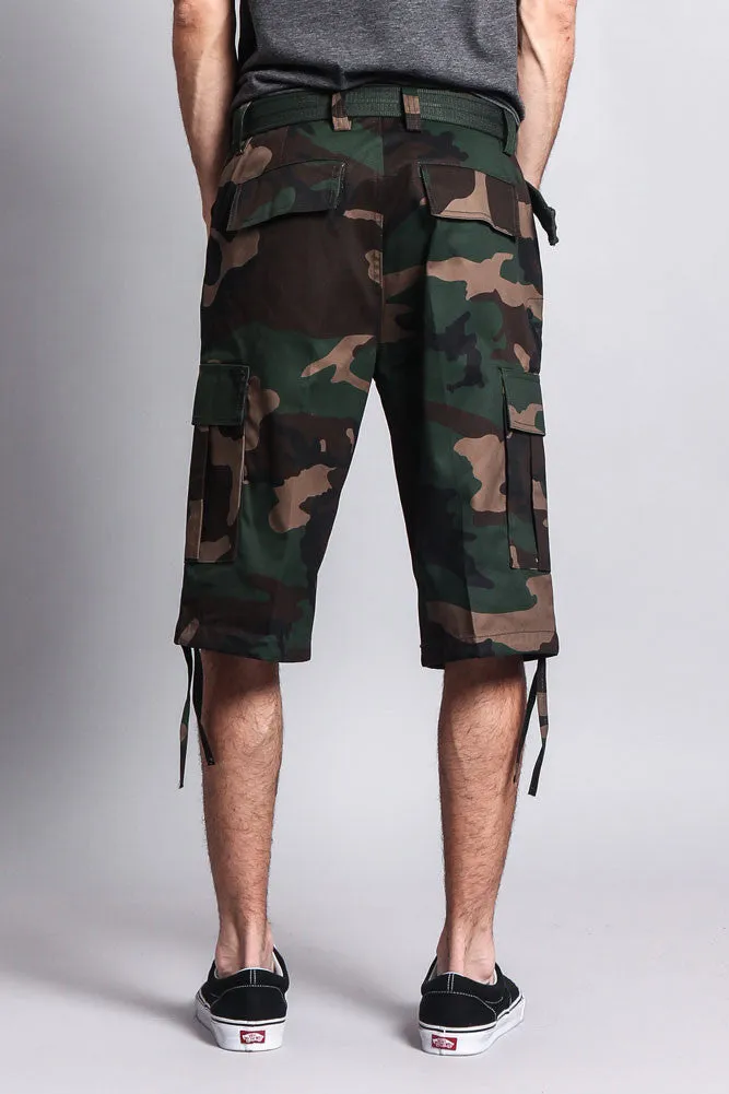 Belted Camo Cargo Shorts