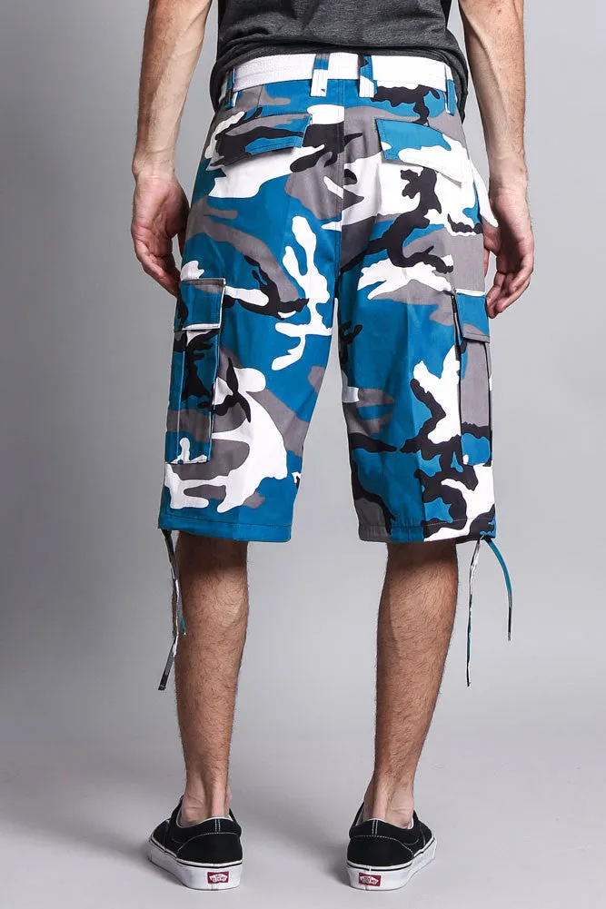 Belted Camo Cargo Shorts