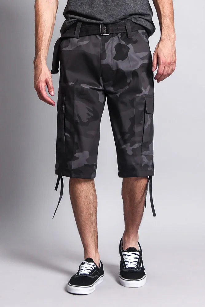 Belted Camo Cargo Shorts