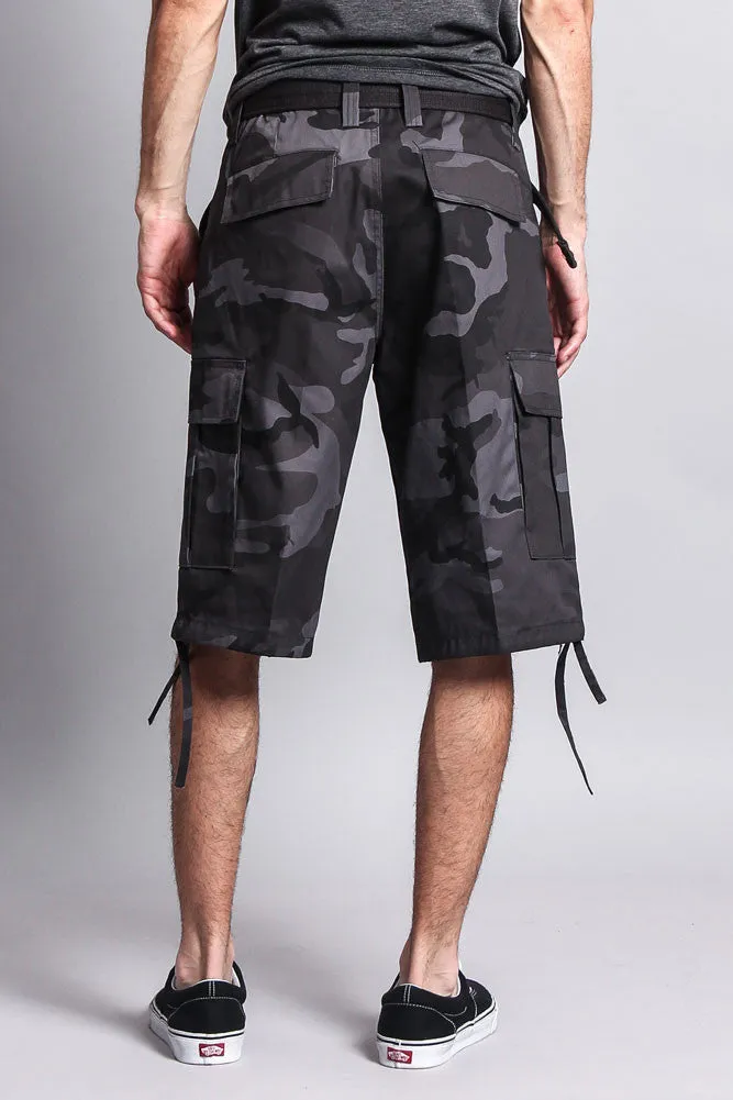 Belted Camo Cargo Shorts