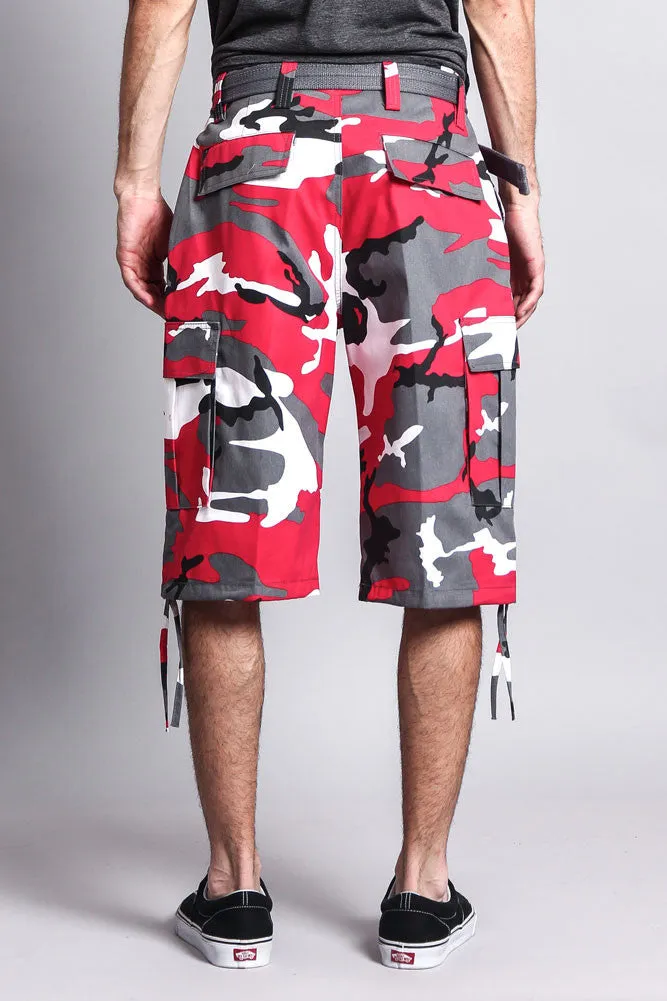 Belted Camo Cargo Shorts