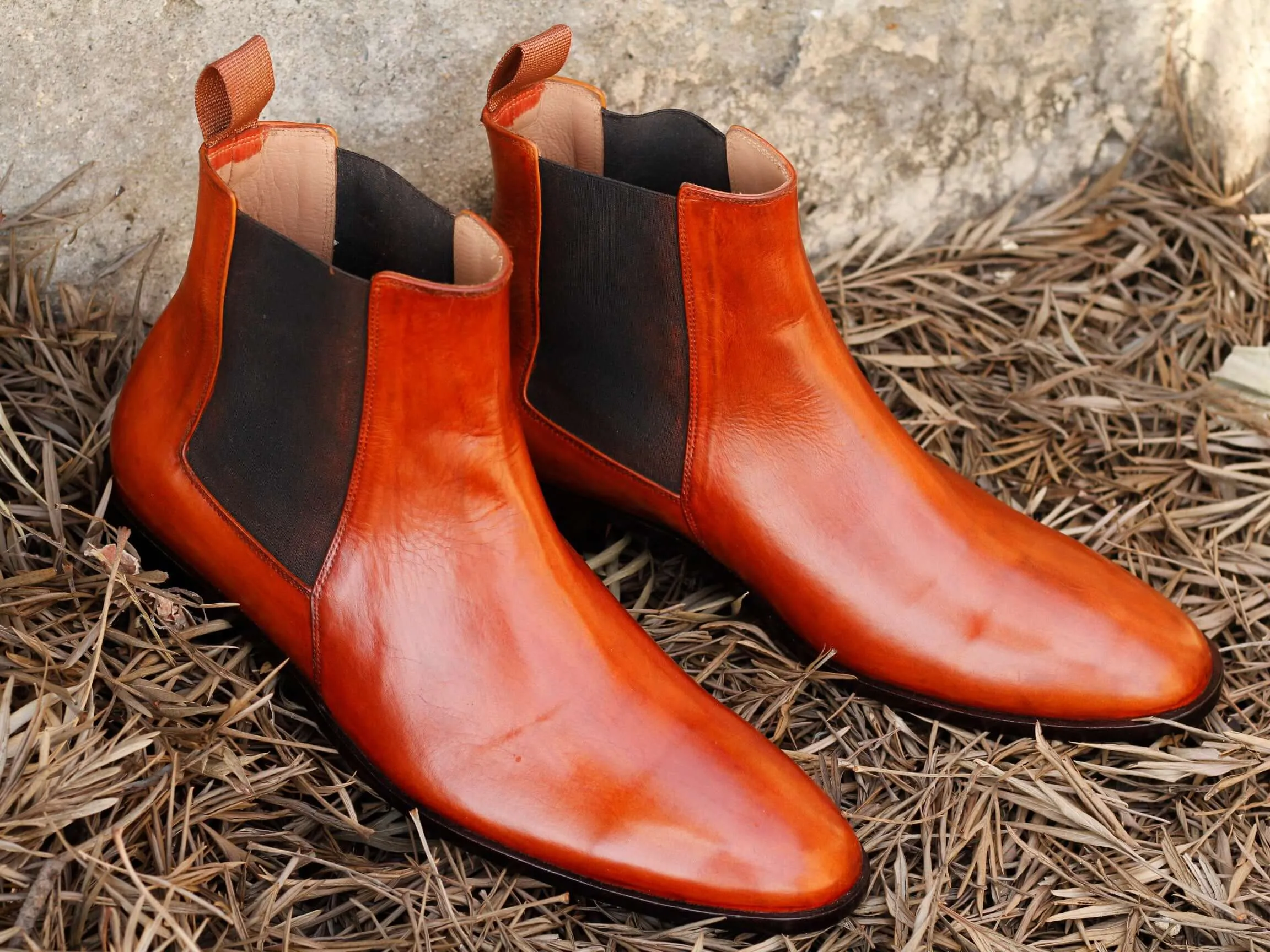 Bespoke Ankle High Tan Chelsea Leather Boot