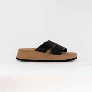 Birkenstock-Papillo Almina (Women's) - Black Raffia Leather