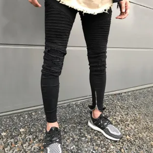 Black Skinny Stretch Ankle Zipper Jeans