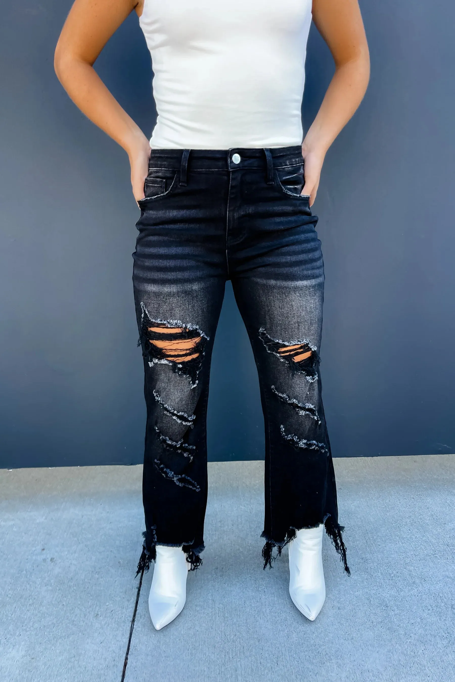 Blakeley Black Urban Distressed Crop Jeans