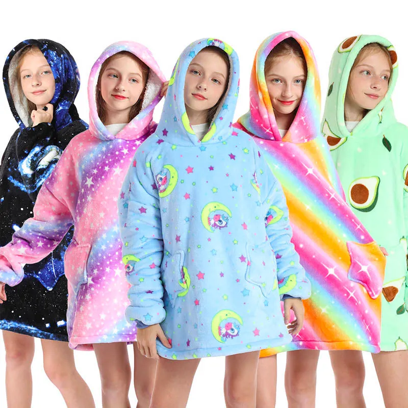 Blanket Sweatshirt with Pocket for Adults & Kids