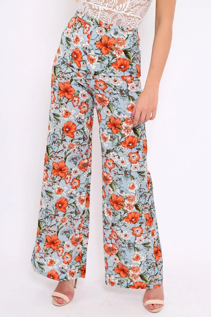 Blue Floral Trousers - Aaira