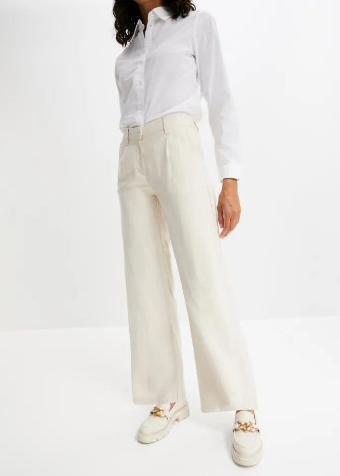 Bodyflirt wide leg trousers, beige