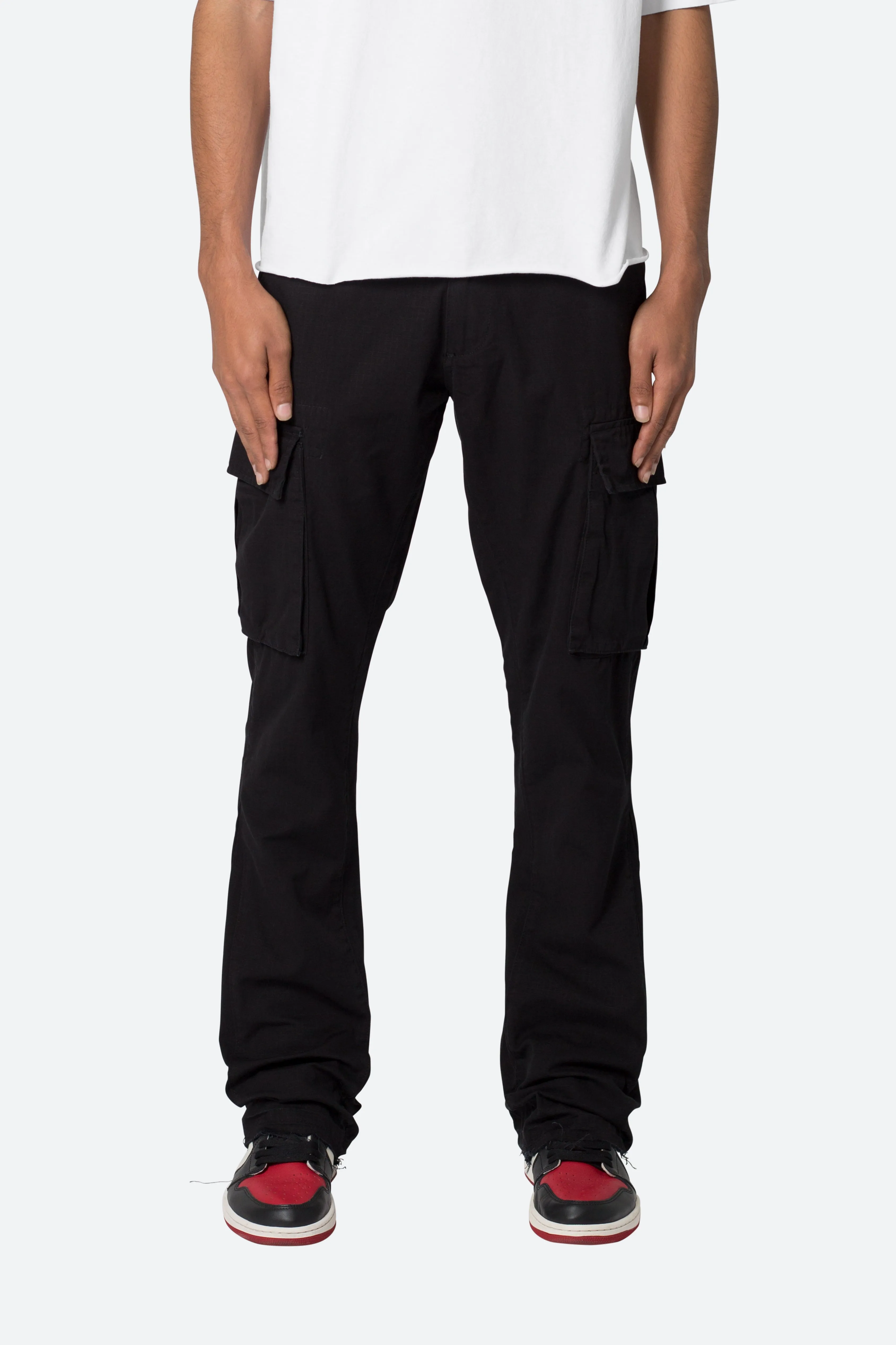 Bootcut Cargo Pants - Black