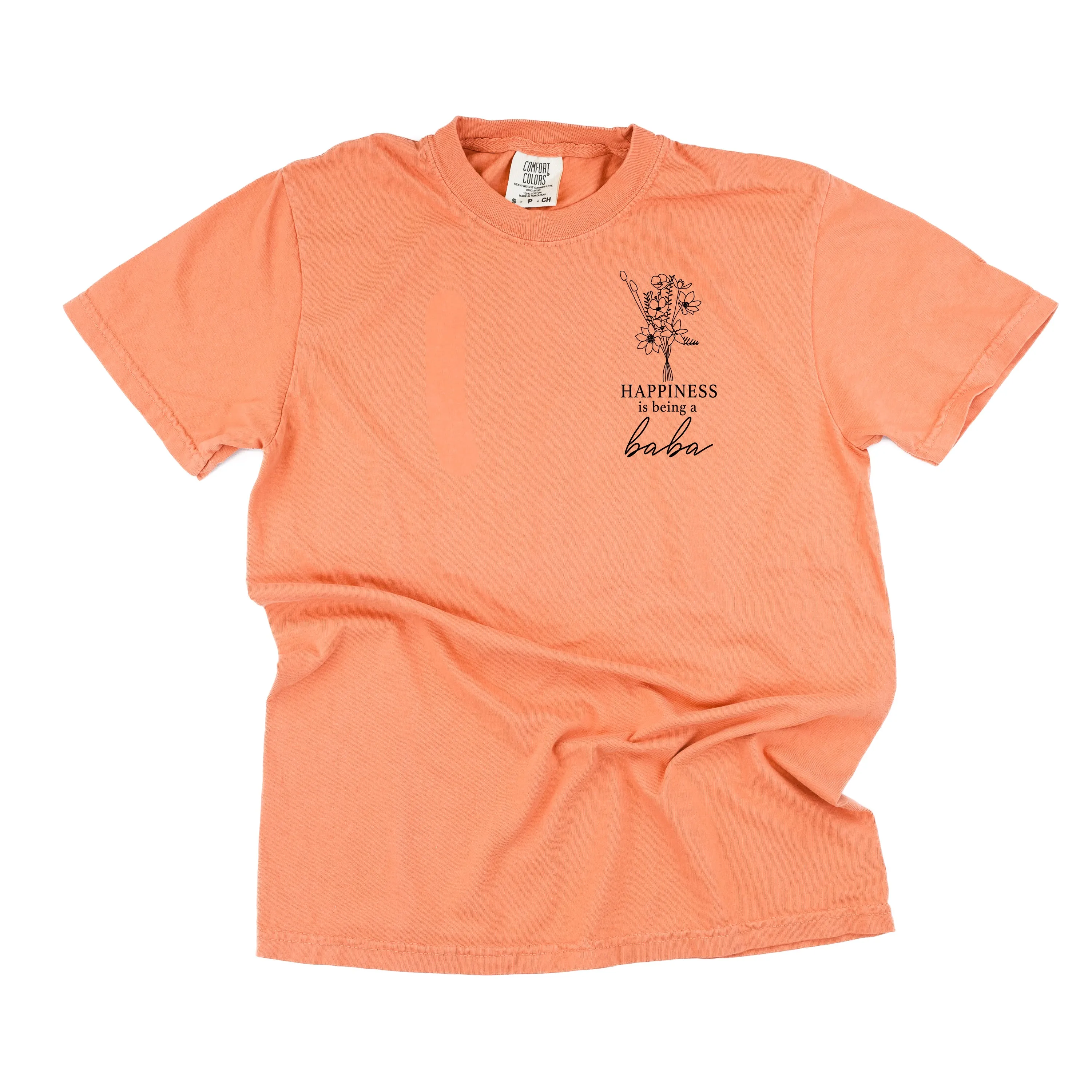 Bouquet Style - Happiness is Being a BABA - SHORT SLEEVE COMFORT COLORS TEE