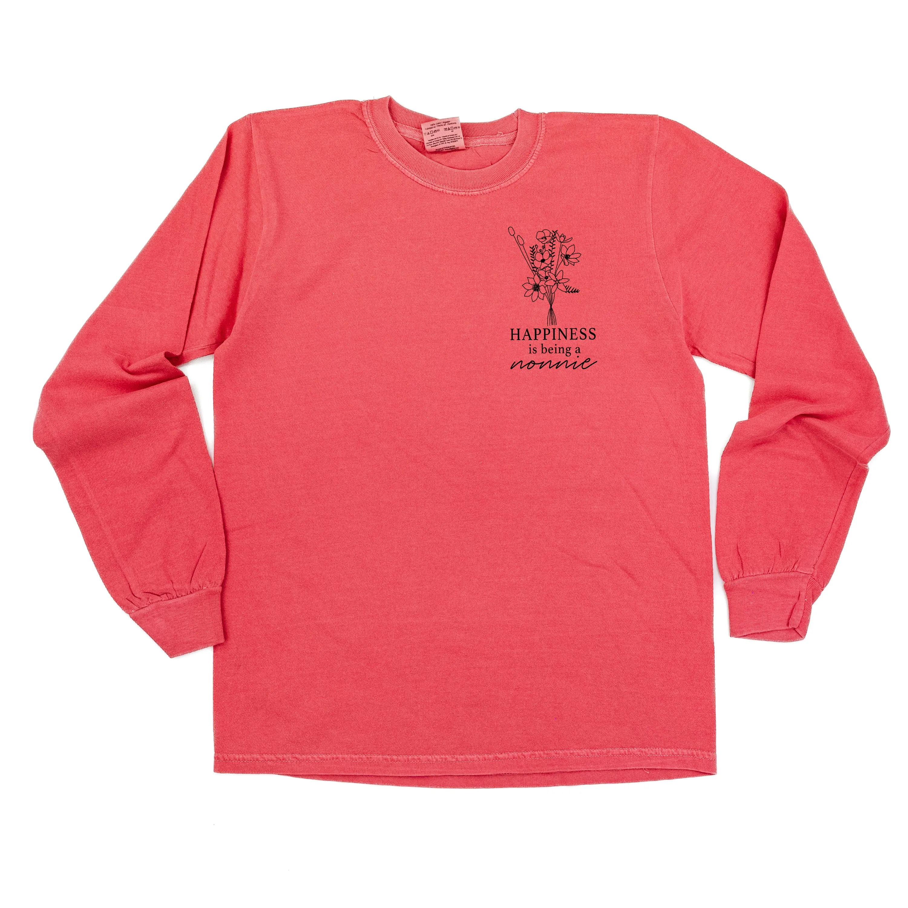 Bouquet Style - Happiness is Being a NONNIE - LONG SLEEVE COMFORT COLORS TEE