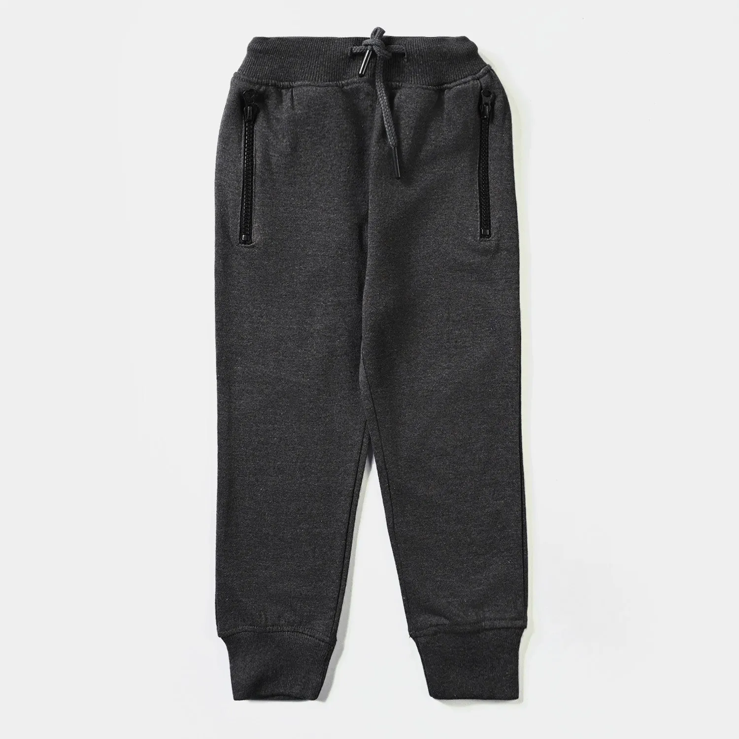 Boys Cotton Terry Pyjama Basic-D.Grey