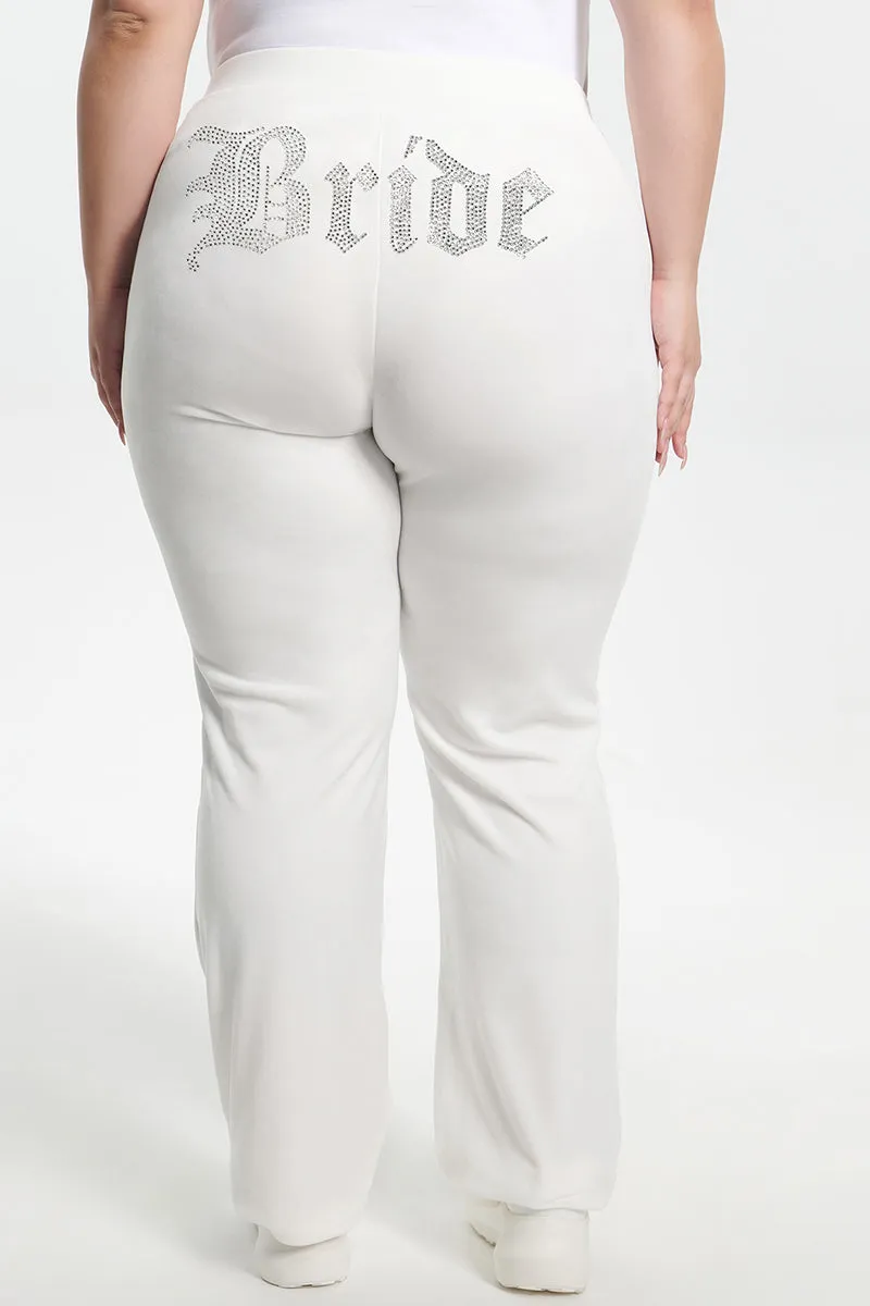 Bride Big Bling Velour Track Pants