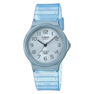 Casio Pop Series Classic Analog Blue Transparent Resin Band Watch MQ24S-2B MQ-24S-2B