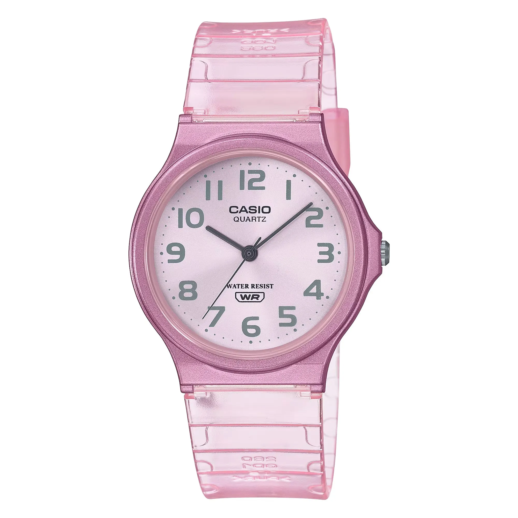 Casio Pop Series Classic Analog Pink Transparent Resin Band Watch MQ24S-4B MQ-24S-4B