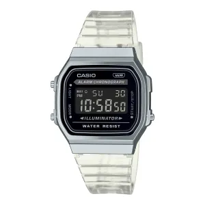 Casio Unisex Vintage Digital Transparent Resin Band Watch A168XES-1B