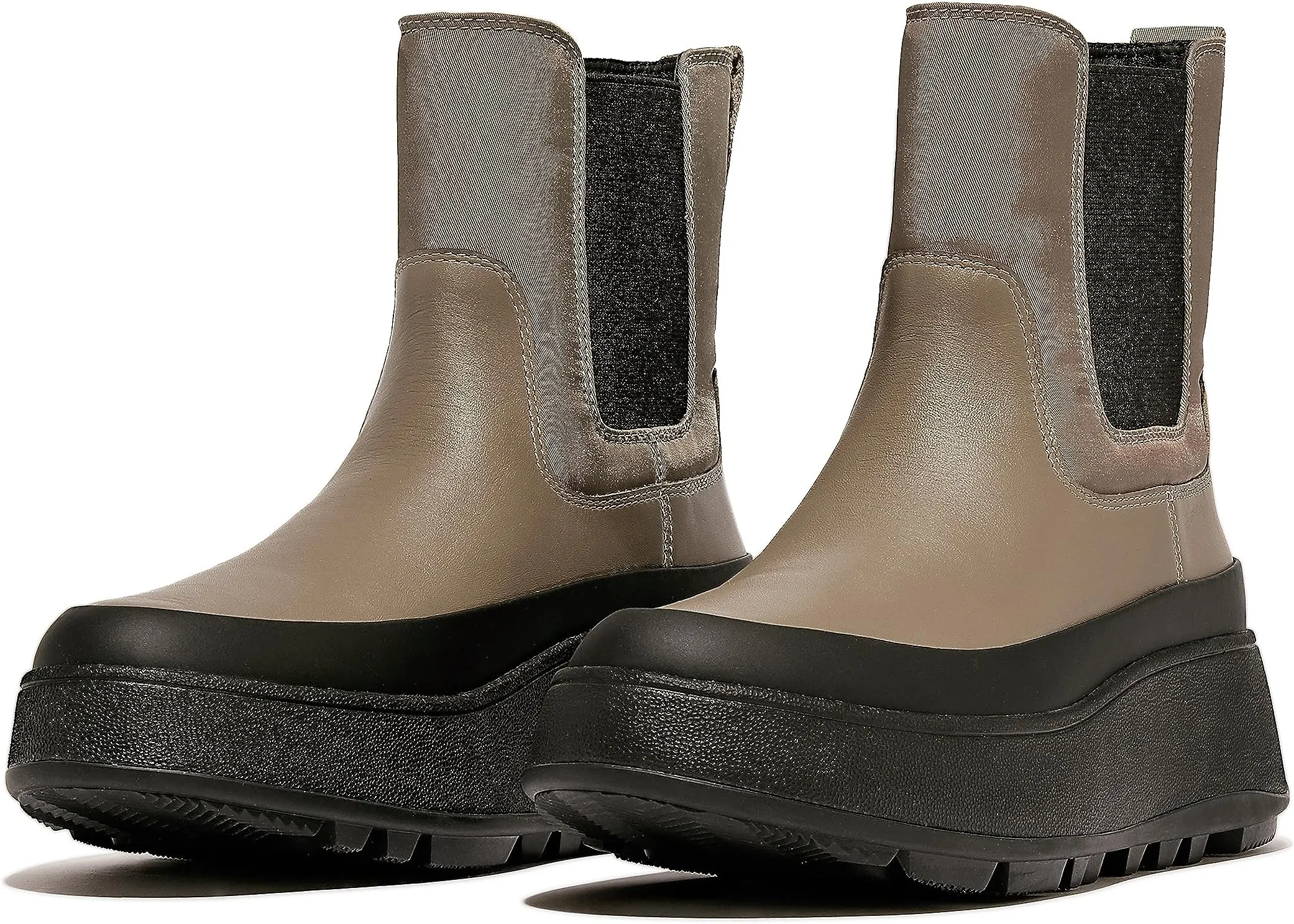 Chelsea Boots F-Mode Water-Resistant Flatform Chelsea Boots FitFlop, Minky Gray