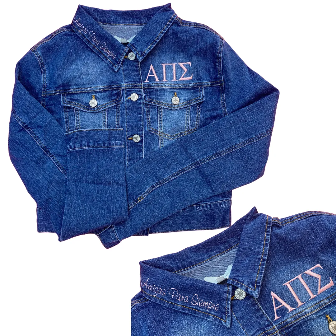 Dark Blue Cropped Denim Jean Jacket *Run Small, Size Up*