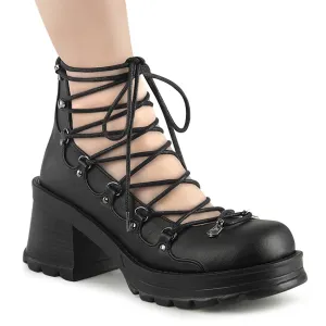 Demonia BRATTY-32 | Black Vegan Leather Platform Shoes