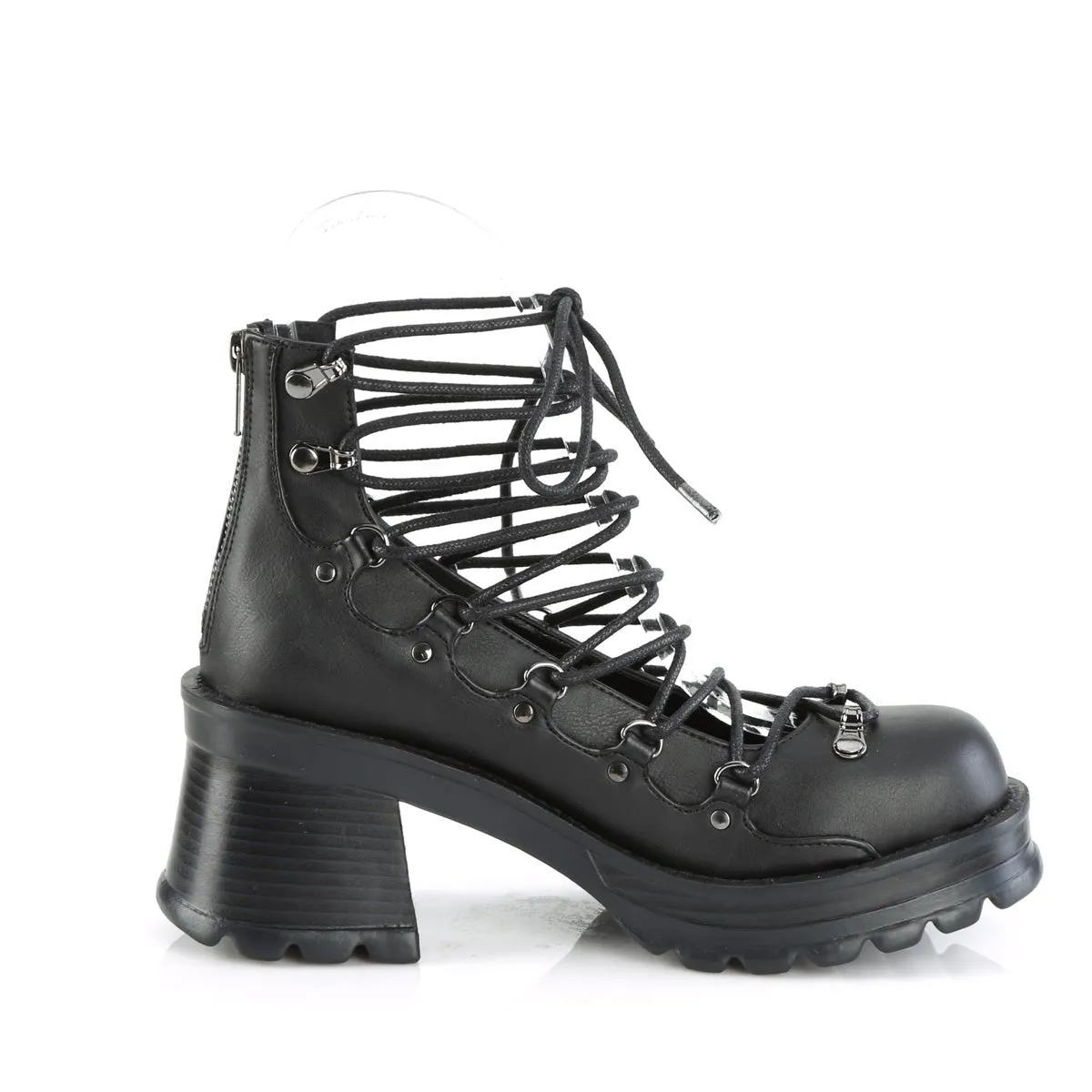 Demonia BRATTY-32 | Black Vegan Leather Platform Shoes