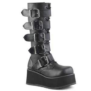 Demonia TRASHVILLE-518 | Black Vegan Leather Unisex Boots