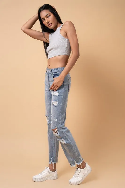 Distressed Girlfriend Jeans *Online Only*