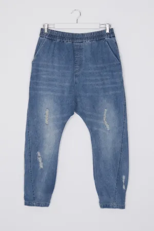 Eb & Ive Blue Distressed Slim Leg Jeans L