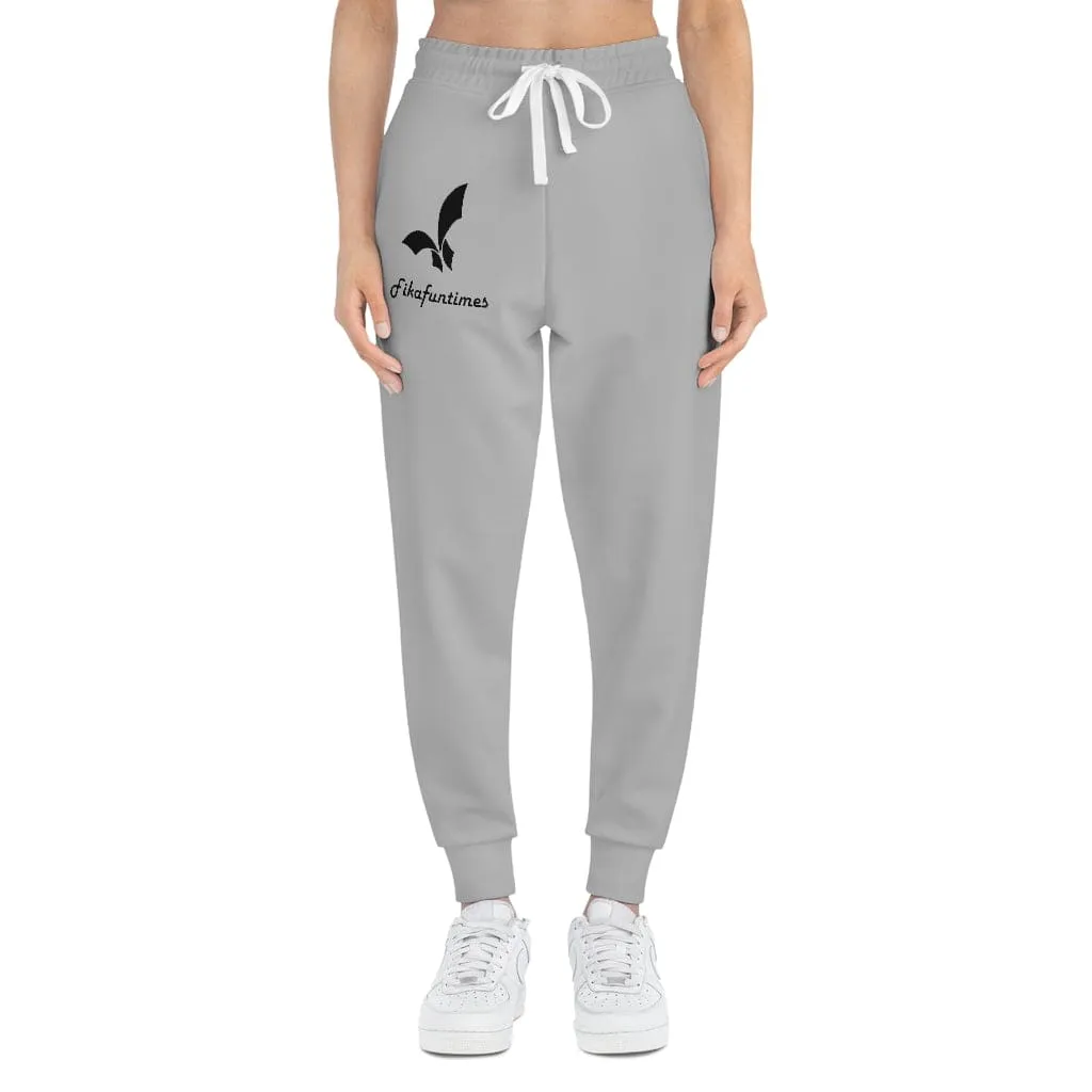 Fikafuntimes Logo Print Side Slant Pocket Drawstring Jogger Pants