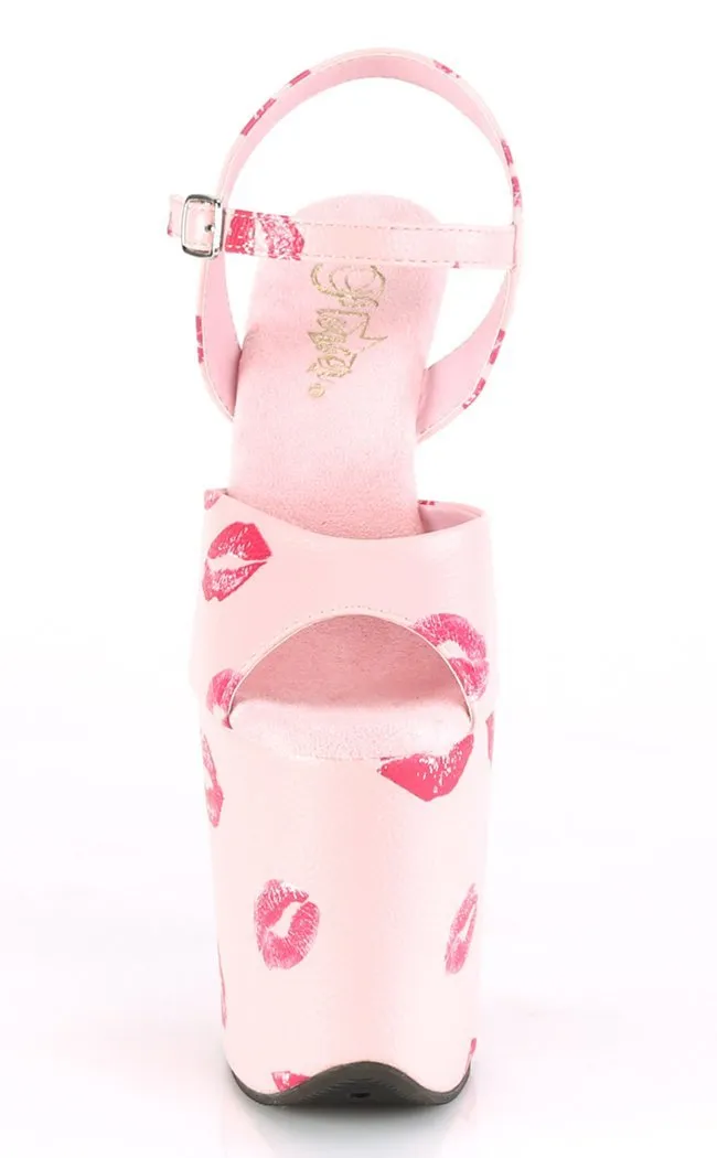 FLAMINGO-809KISSES Pink & Red Platform Heels