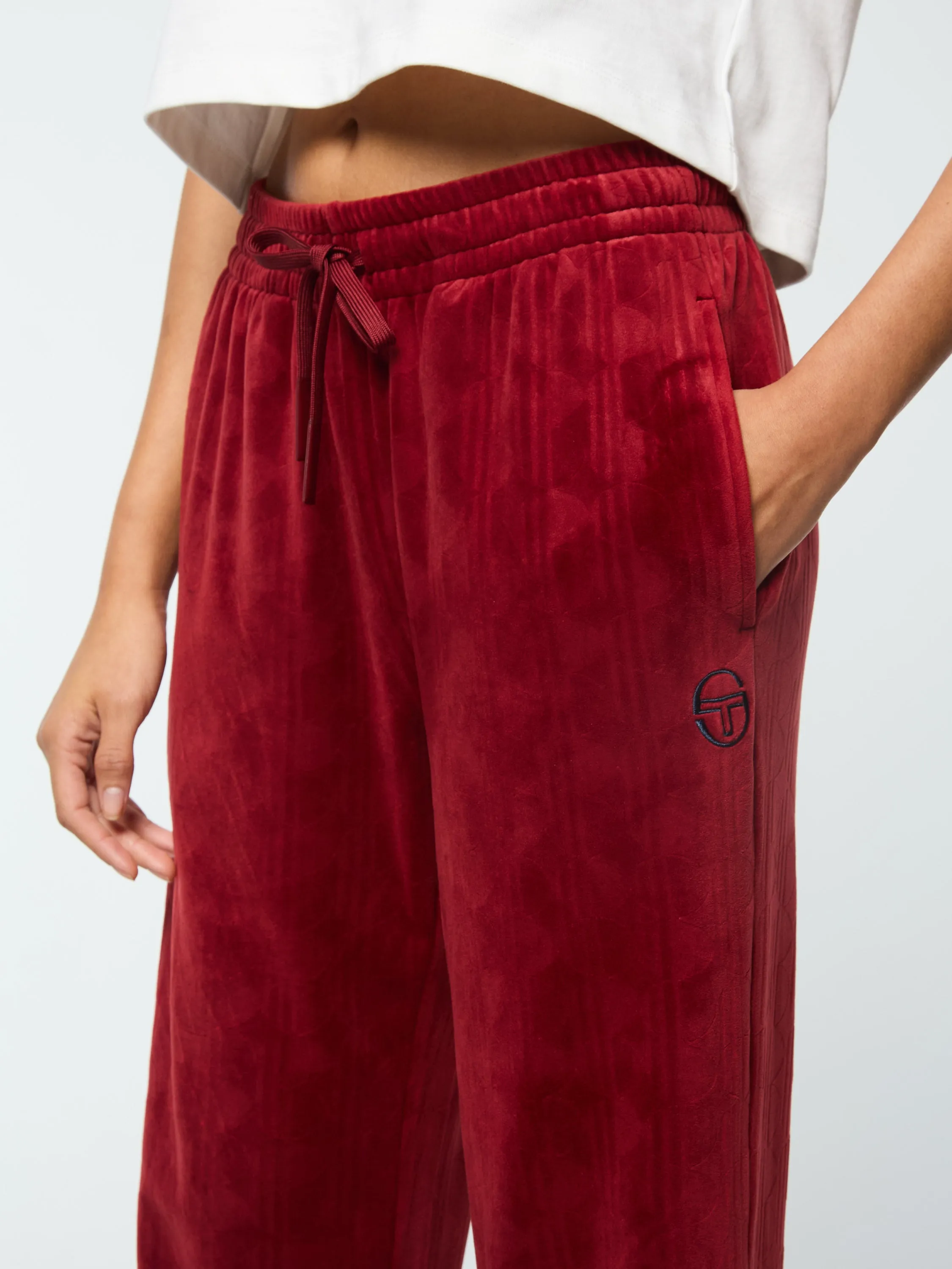 Gabrisa Velour Track Pant- Sun Dried Tomato