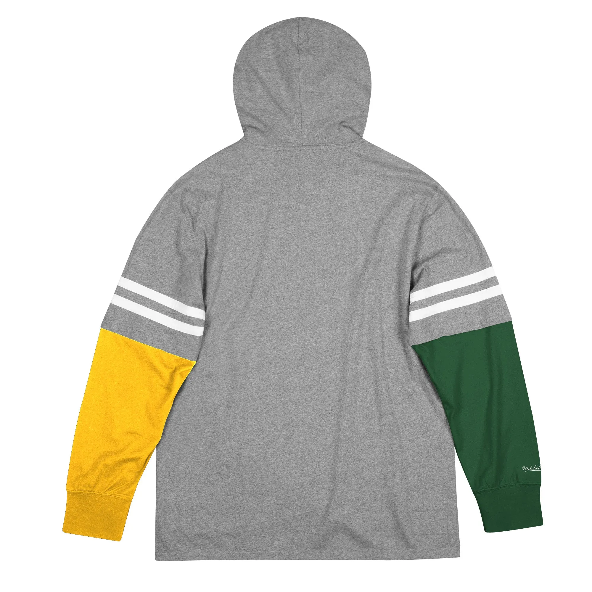 Green Bay Packers Color Blocked Long Sleeve Hooded Tee