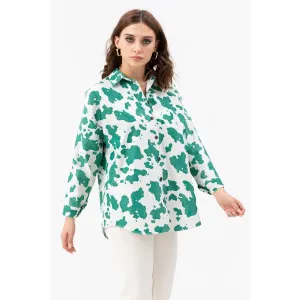 Green Oversized Patterned Shirt