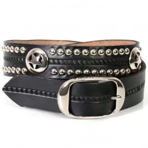 Hot Leathers BLE1010 Western Star and Studs Black Leather Belt