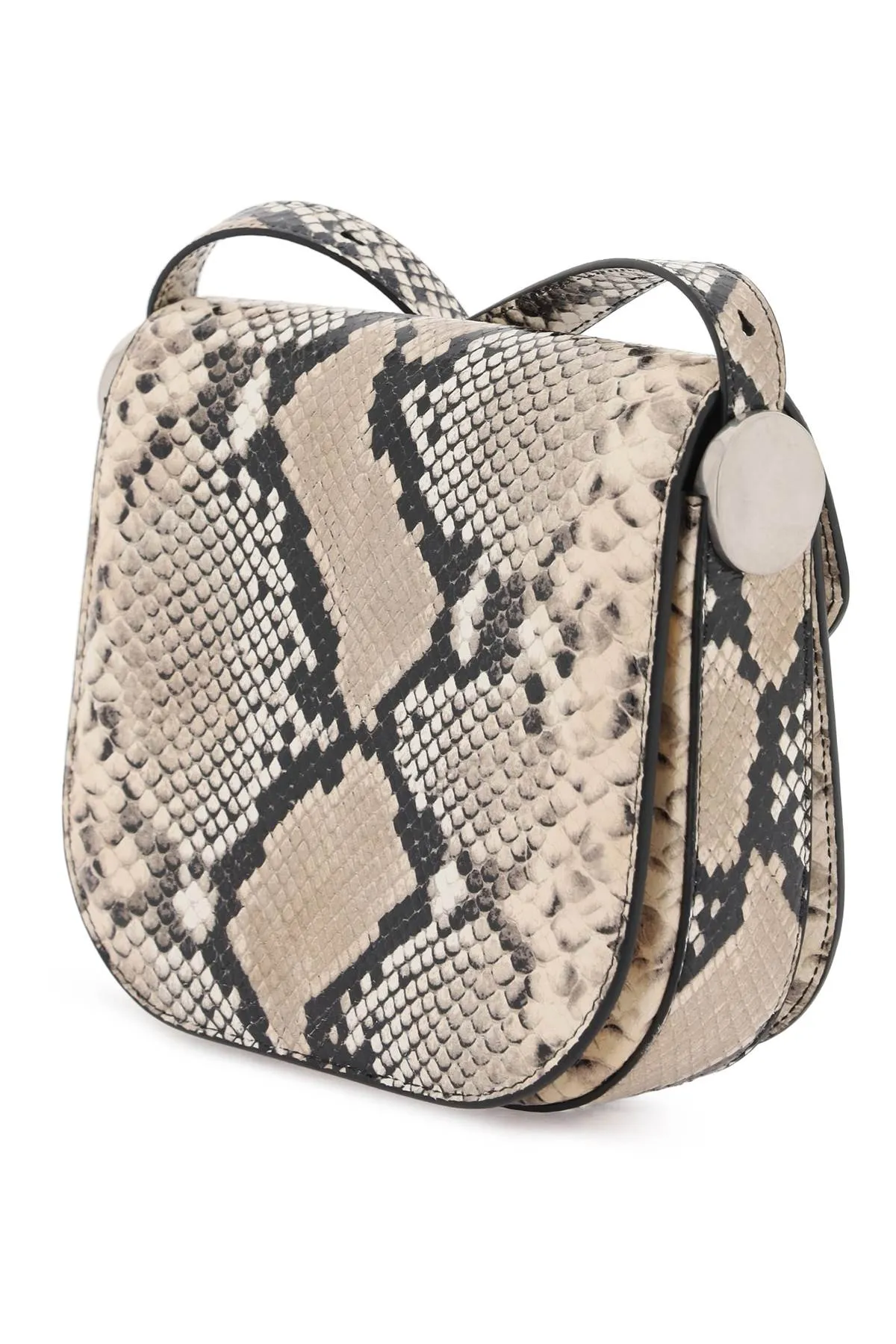 Jil Sander Python Leather Coin Shoulder Bag With Textured Finish