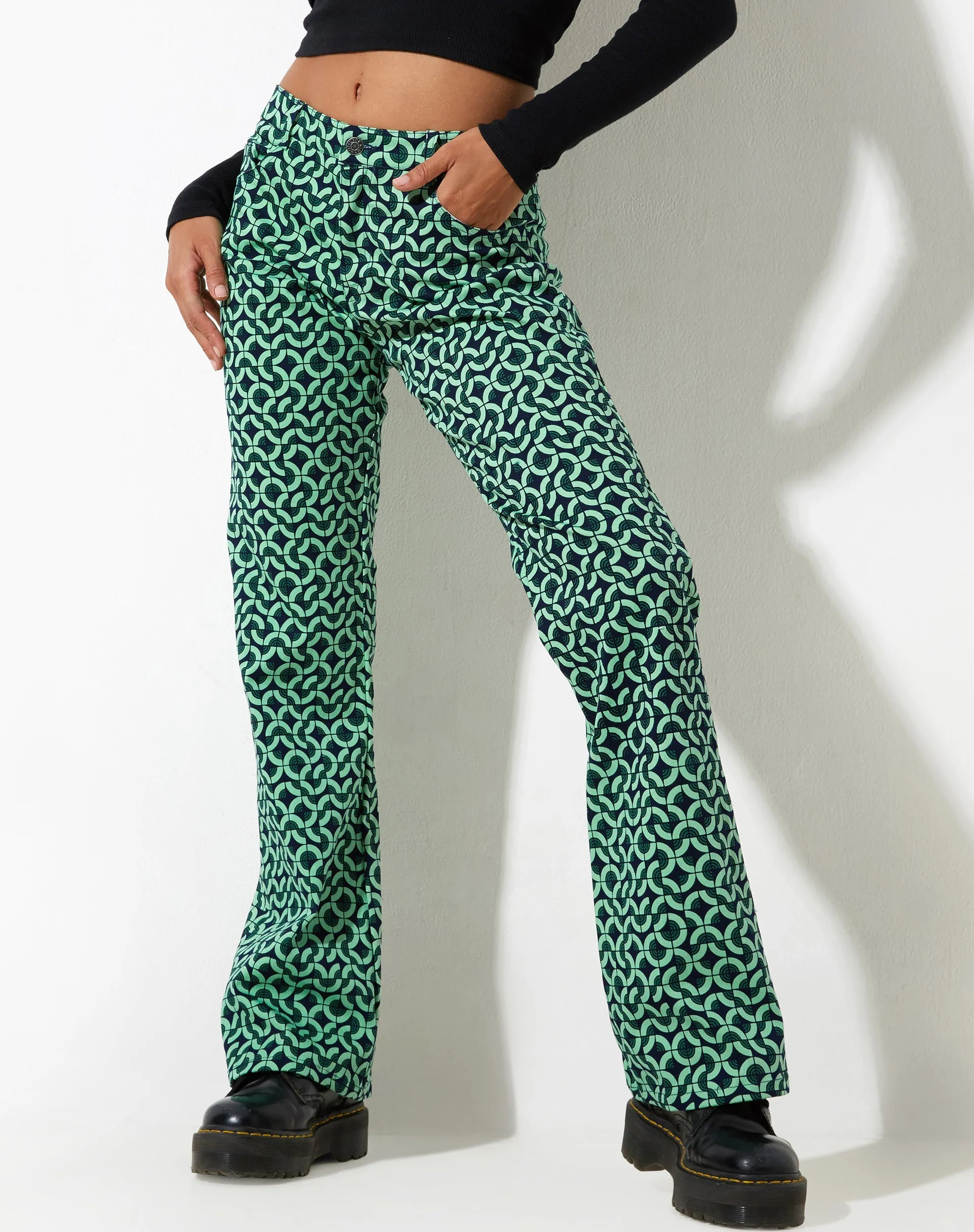 Jopan Trouser in Retro Tile Green