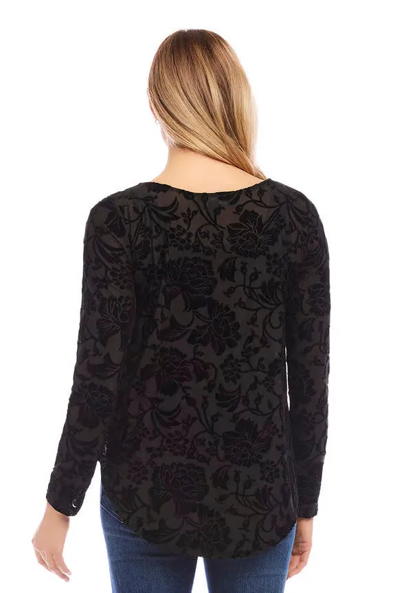 Karen Kane Velvet Burnout Top