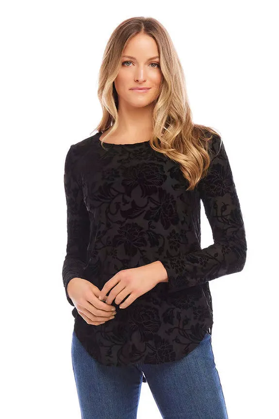 Karen Kane Velvet Burnout Top